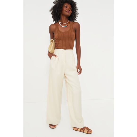 Tuckernuck Pomander Place Tan Cava Wide Leg Pants NWT Size Large - Picture 1 of 12